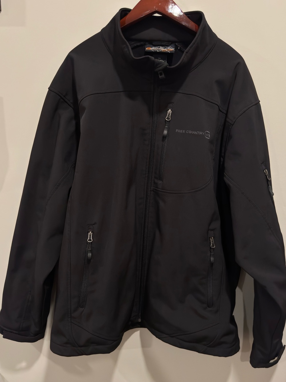 Free Country Mens 3XL Black Softshell Jacket Full Zip Active Outerwear